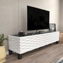 Hanah Home Lerze Soporte para televisor Blanco y Negro